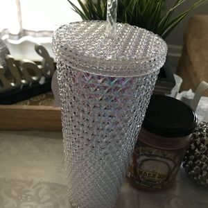 Iridescent Studded Tumbler with Straw